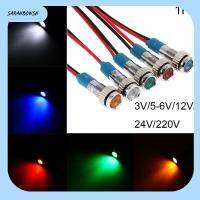 SARAHBOWSH 1Pc รถยนต์ รถบรรทุก เรือ ด้วยลวด กันน้ำ ไฟแสดงสถานะโลหะ LED 6mm 3V 5V 6V 9V 12V 24V 220V ไฟสัญญาณ