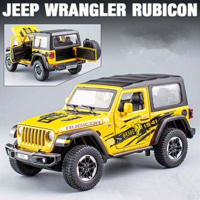 1:20 Jeeps Wrangler Rubicon Alloy Car Model Diecasts Metal Toy Off-road Vehicles Model Simulation Collection Childrens Toy Gift