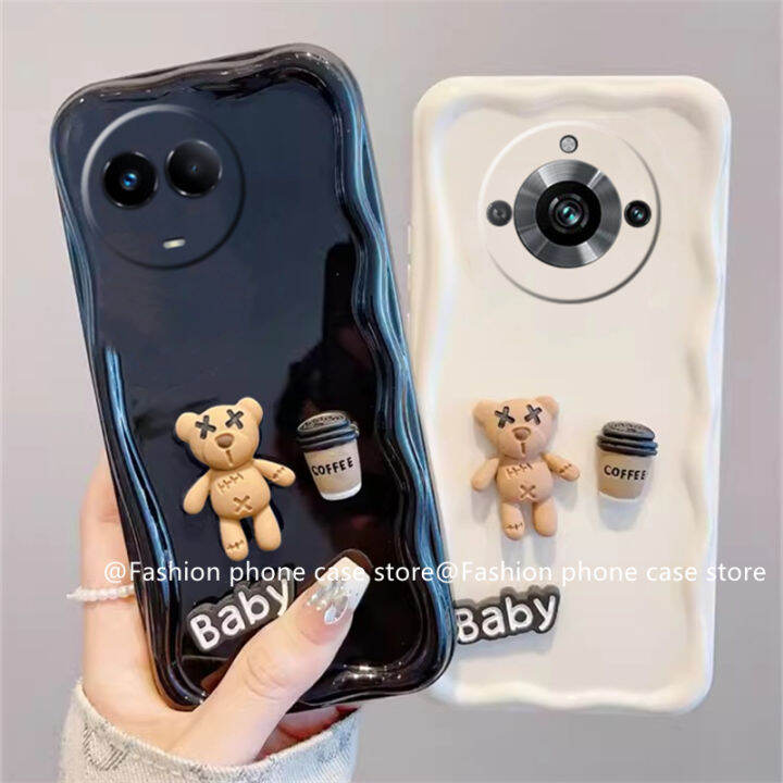 เคสโทรศัพท์-realme11pro-realme11-4g-5g-nfc-phone-case-เคส-realme10-pro-อินเทรนด์-stereotopic-ตุ๊กตาหมีกาแฟการ์ตูนตลกป้องกันเลนส์-realme-ฝาหลังนุ่ม11-10-pro-plus-5g-4g-2023