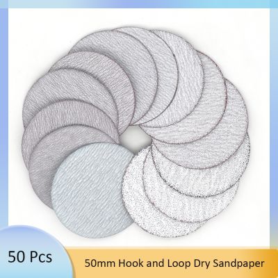 50PCS 2 Inch 50mm Sanding Discs Hook and Loop White Dry Grinding Sandpaper 60 to 10000 Grit Automotive Polishing for Rotary Tool