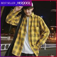 เสื้อเชิ้ตลายตาราง MOQOOL,นักเรียนชาย,เทรนด์ฉบับภาษาเกาหลี,Ins,เสื้อแขนยาว,โค้ทฤดูใบไม้ผลิ,ชาย