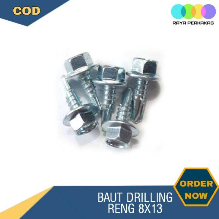 10PCS BAUT SEKRUP SKRUP DRILLING RENG BAJA RINGAN 8x13 | Lazada Indonesia