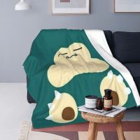 Snorlax Blanket Flannel All Season Japanese Anmie Breathable Lightweight Thin Throw Blankets for Sofa Couch Bedding Throws