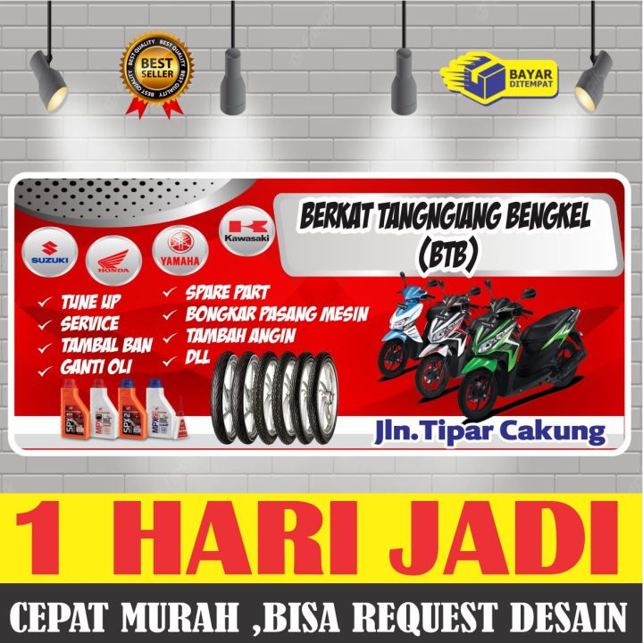 Spanduk Banner Bengkel Motor Mobil Model Custom Desain CETAK CEPAT 1 ...