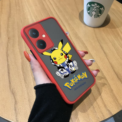 GGK เคสสำหรับ Vivo Y27การ์ตูนน่ารักแฟชั่น Pikachu เคสโทรศัพท์มือถือมีน้ำค้างแข็งโปร่งใสกันกระแทกมีกล้องคลุมทั้งหมดปกป้องเคสโทรศัพท์