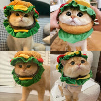 cat dog pet Burger headgear pet collar hat Cartoon pet chip bib Funny costume Eliza circle