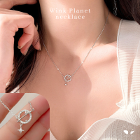 [แนะนำ]MNL?สร้อยคอWink Planet จี้ดาวเคราะห์ระยิบระยับ ใส่ได้ทุกวัน สร้อยคอแฟชั่น สร้อยเงินแท้ สร้อยผู้หญิง เครื่องประดับมินิมอล จี้ดาว