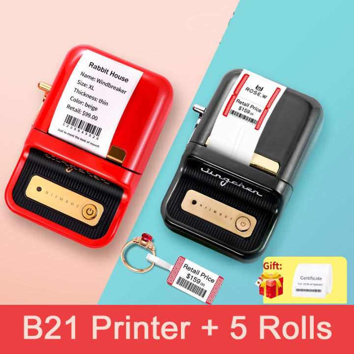 Niimbot B21 Label Printer Portable Pocket Label Printer Bluetooth Thermal Label Printer Fast 3288