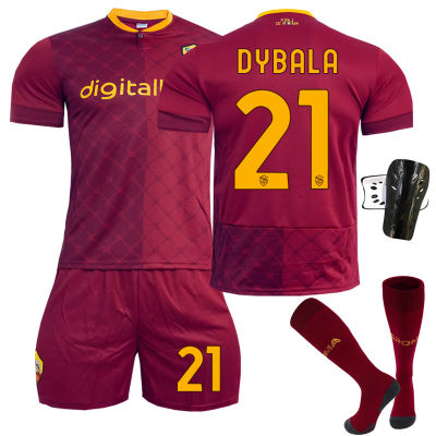 เสื้อเจอร์ซีย์เตะฟุตบอล Romas A.S.S สำหรับผู้ใหญ่เด็ก2223บ้าน21 Dybalas Jersey Set หมายเลข9 Abrahams เสื้อเจอร์ซีย์เตะฟุตบอล S ชุดกีฬาสำหรับผู้ใหญ่0000