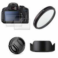 UV Filter + Reversible  Hood + Cap + 2X Glass Screen Protector For Canon RF-S 18-150Mm F3.5-6.3 IS STM  On EOS R7 R10