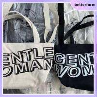 BETTERFORM จุได้มาก กระเป๋าแบบสะพายไหล่ ผ้าใบแคนวาส การพิมพ์ตัวอักษร กระเป๋าลิปสติกแต่งหน้า แฟชั่นสำหรับผู้หญิง กระเป๋าเงินกระเป๋าสตางค์ ของขวัญวันเกิดของขวัญ