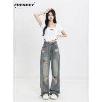 CODกางเกงขายาว กางเกงยีสน์ผู้หญิง ทรงหลวม ๆ ตรง Retro Hip Hop Pants 2023 NEW Style A97L5IP EOENKKY