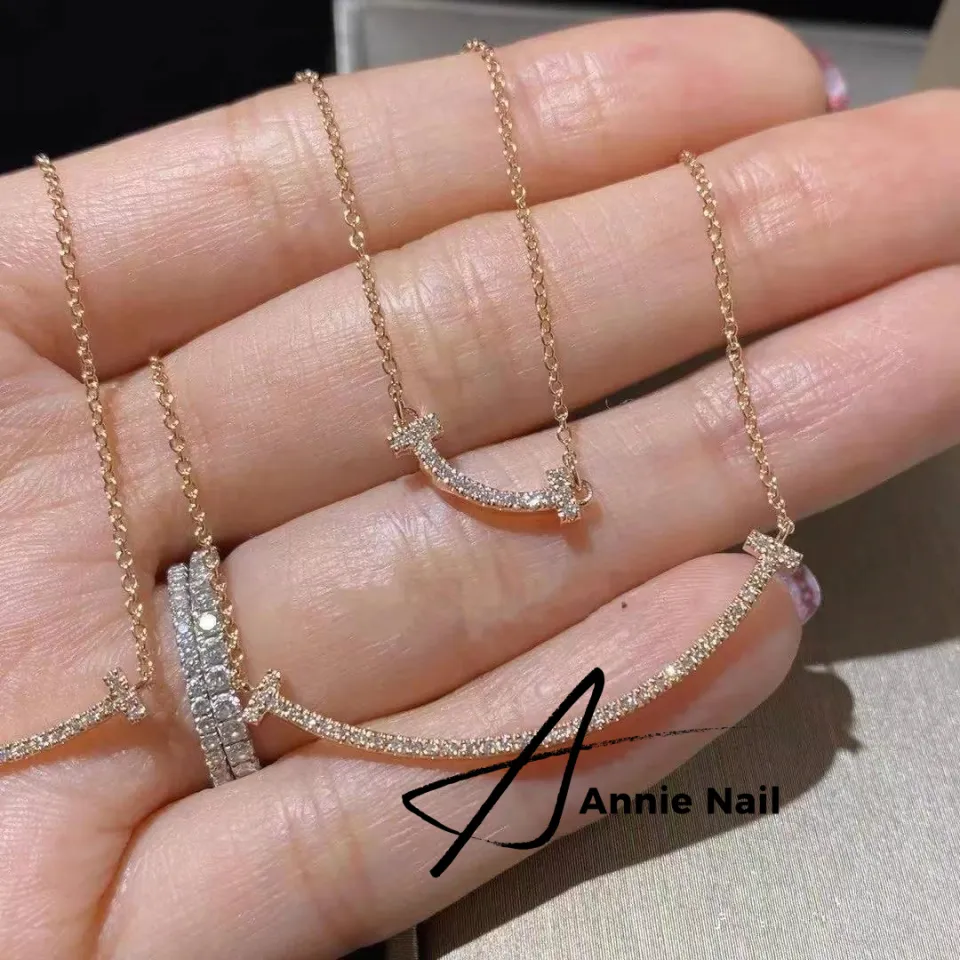 Chain Necklace Tiffany V Necklace 18K Yellow Gold Tiffany T-Smile