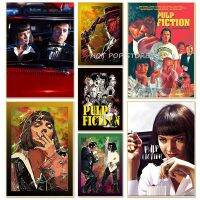 Pulp Fiction Vintage Film Aesthetic ภาพวาดผ้าใบ-Retro Wall Print สำหรับห้องนั่งเล่นตกแต่งบ้าน-ของขวัญที่ดีสำหรับผู้ชื่นชอบภาพยนตร์