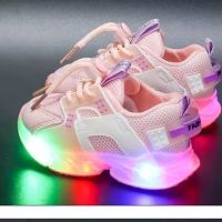 【Ready Stock】kids Led Shoes Luminous Sneakers boys and girls sport shoe Board shoes Breathable mesh surface Casual Luminous Shoes Kids Glowing Toddler Shoes with LED Lights Baby Lighted Breathable Sneakers Size 21-30