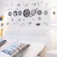 ZZOOI Nine Planets Cartoon Wall Stickers Luminous sticker PVC waterproof Planetary Fluorescent Stickers Childrens Bedroom Decoration