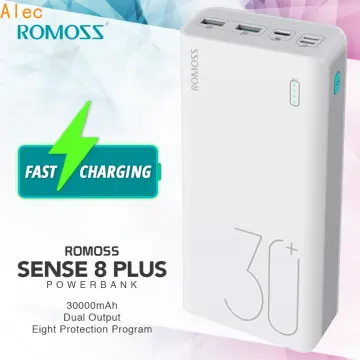 ROMOSS 30000mAh Power Bank, Sense8F Portable Charger, 22.5W USB C PD20W  Fast Charging, Phone Battery Pack with 3 outputs & 3 inputs, Compatible  with