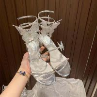 【CW】 Xibeilove 2023 Women  39;s Sandals Fashion Rhinestone Wrap Mid Heel Banquet Luxury Wedding Bridal Shoes