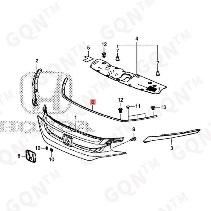 ho-nd-a-ci-vi-cf-c1-ci-vi-cf-c7-sealing-element-on-the-front-cover-rubber-strip-front-grille-sealing-element-interior-bumper