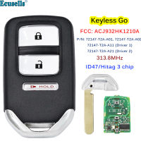 Oibwye 3ปุ่มสมาร์ท Keyless ไปรถรีโมทที่ห้อยกุญแจ313.8MHz ID47ชิป NCF2952X /Hitag 3สำหรับ Honda Civic Accord FCC ID: ACJ932HK1210A