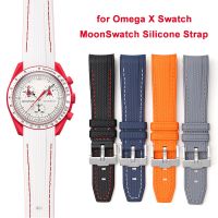 สายนาฬิกายางซิลิโคนสำหรับ Omega X Swatch ร่วม MoonSwatch สายรัดข้อมือโค้งสำหรับ Rolex Water Ghost Strap 20Mm 22Mm