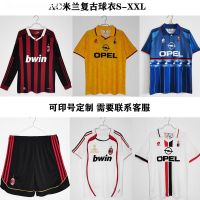 ♝❦ vyuteq168 AC milan throwback jerseys 06 champions league final version 22 kaka 1995 long sleeve shorts between classic football jerseys