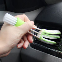 10pcs 2 In1 Green Car Air-conditioner Outlet Dirt Duster Cleaner Brush Car Air Conditioning Vent Blinds Cleaning Brush Car