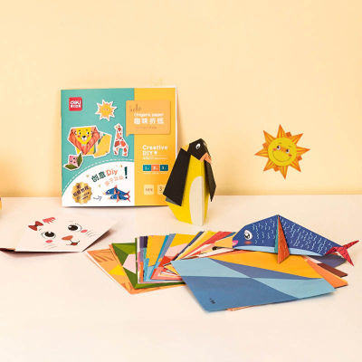 Mododo 50แผ่น/Pack คู่มือ Origami ของเล่นพัฒนาการแรกเริ่ม Souptoys DIY Handmade 14X14CM Multicolor เด็กปฏิสัมพันธ์กระดาษตลก