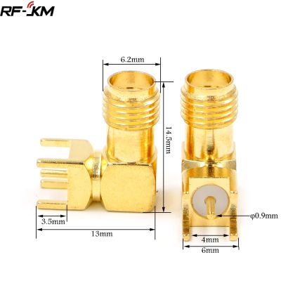 10PCS SMA female plug Right Angle 90 DEGREE  SMA-KWE PCB Mount connector RF adapter Electrical Connectors