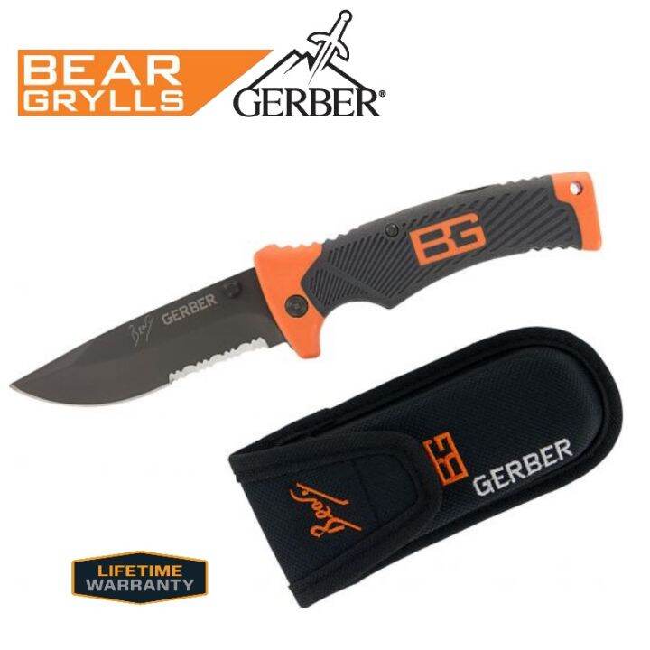 Gerber Bear Grylls Folding Sheath Blade with Locking Back Mechanism