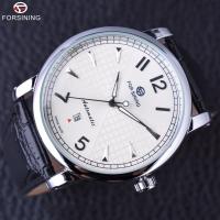 ZZOOI Forsining Men Business Classic Simple Design Calendar Display White Dial Male Wrist Watches Men Automatic Watch Top Brand Luxury