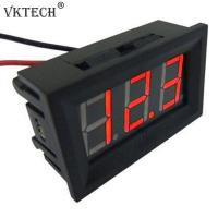 Mini Voltmeter Tester เครื่องวัดแรงดันไฟฟ้าแบบดิจิตอลการทดสอบแรงดันไฟฟ้า DC 2.4V-30V 2สายสำหรับรถจักรยานยนต์รถยนต์จอแสดงผล LED Gauge Meter