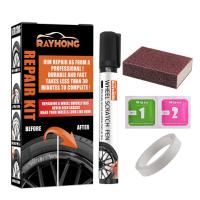 Car DIY Repair Aluminum Alloy Car Wheel Repair Kit Washable Auto Wheel Rim Repair Tool Set Dent Scratch Restore Alloy Wheel Adhesives Tape