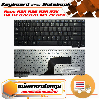 สินค้าคุณสมบัติเทียบเท่า คีย์บอร์ด อัสซุส - Asus keyboard (แป้นภาษาอังกฤษ) สำหรับรุ่น A3H A3E A3A A3V A4 A7 A7V A7D M9 Z8 R20 F5