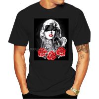 Marilyn Gangsta Hip Hop T Shirt Tattoos Guns Old School Skull Men Cotton Tees Tops Anime Harajuku Streetwear 4XL 5XL 6XL