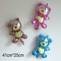 1/3/5/10pc Mini Blue/Pink/Coffee Bear Foil Balloons Kids 100 Days Birthday Party Gift Toy Helium Balloons Baby Shower Decoration Balloons