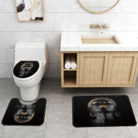 Modern African Women Printed Bathroom Carpet Mat Toilet Rugs Bath Carpet Shower Curtain Set Non-Slip Toilet Seat Cover Bath Mat