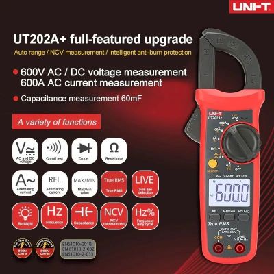 UNI-T 202+ คลิปแอมป์ แคมป์มิเตอร์ดิจิตอล รุ่น UT202+ ของแท้ ส่งเร็ว ทันใช้