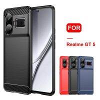 สำหรับ Realme GT5 GT Neo 5 Neo5 GTNeo5 5กรัม2023เคสโทรศัพท์คาร์บอนไฟเบอร์ TPU นุ่มฝาหลังป้องกันปลอกกันกระแทก