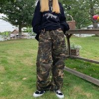 [HOT HULXOIQQQEWV 573] Alt Cargo Hip Hop ArmyGreen Baggy Camo Harem กางเกง Y2k Sweatpants หลวมกางเกงพรางสูงเอว Street Joggers สำหรับผู้หญิง