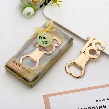 Birthday Party Gift Rose Gold Themed Number 40 Bottle Opener