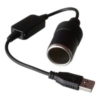 ช่องจุดบุหรี่ในรถยนต์ Usb 5V-12V Usb ไปยังที่จุดบุหรี่ซ็อกเก็ตแปลงคอนโทรลเลอร์แบบมีสายอุปกรณ์ตกแต่งภายในรถยนต์