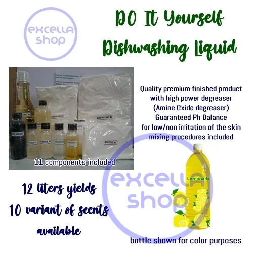 Dishwashing Liquid kit set LEMONADE Scent PREMIUM DIY soap raw