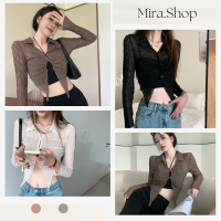 Mira_shop เสื้อคลุม ผ้าบางไม่ร้อน พร้อมส่ง มาใหม่ เสื้อแขนยาว เสื้อแฟชั่นผญ J229#