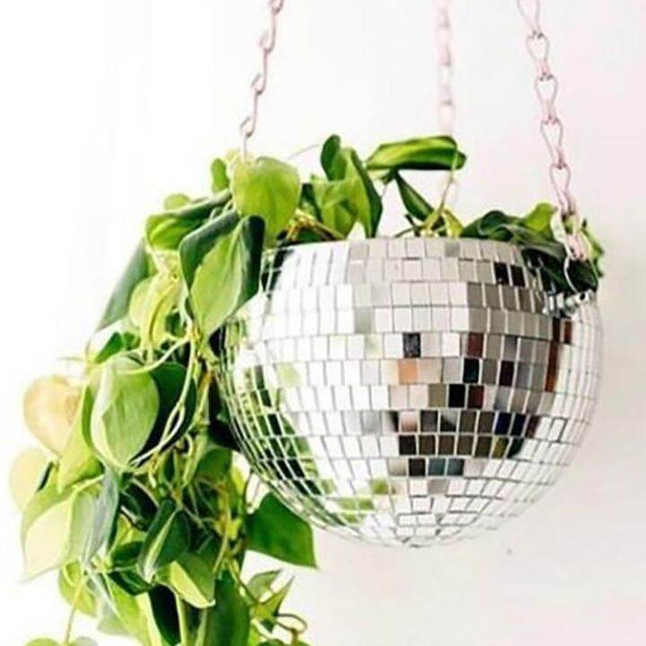 cc-1pcs-disco-vase-wall-hanging-pot-pots-rope-flowerpot-balcony