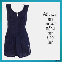 USED Lilnina - Navy Blue Purple Floral Lace Top | เสื้อแขนกุดสีกรมท่า สีม่วง ลายดอก ลูกไม้ ระบาย สีพื้น แท้ มือสอง