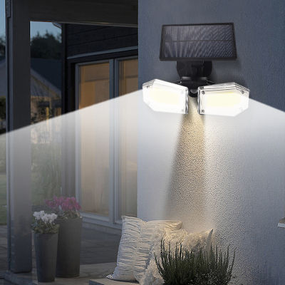 New Modern Solar Powered Lights Outdoor Wall Lamp Motion Sensor Security Lights Wireless Wall Mount Rechargeable Flood Lightings