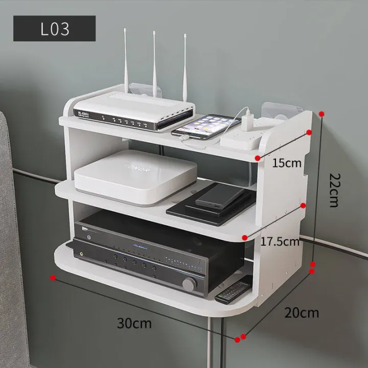 Alpaca Router Rack Wall Free Punching Living Room Tv Set-top Box Rack 