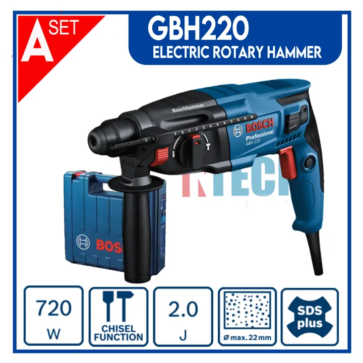 BOSCH GBH220 ELECTRIC ROTARY HAMMER 720W (2 PACKAGE AVAILABLE) | Lazada