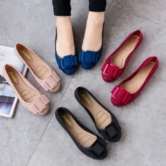 JS Elegant Lady Slip On Jelly Shoe Slides Slipper Kasut Perempuan Selipar  Bertumit 女新款半